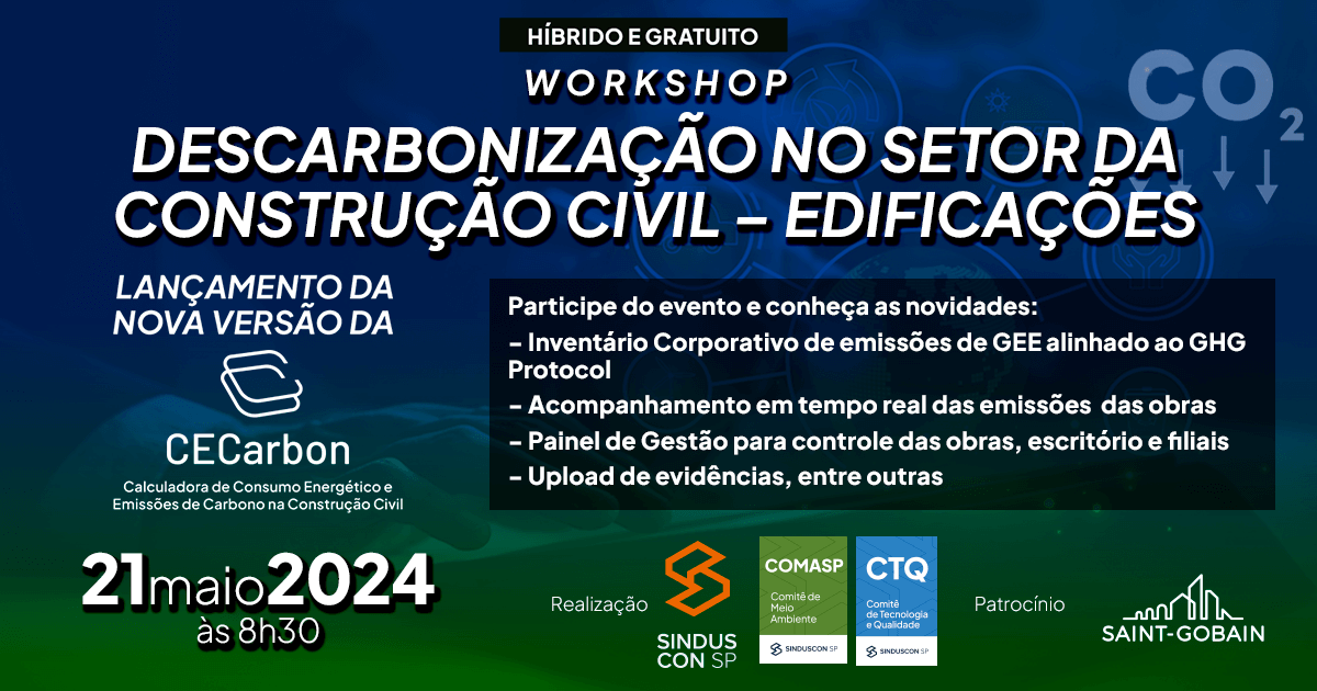Workshop Descarbonização no Setor da Construção Civil – Edificações